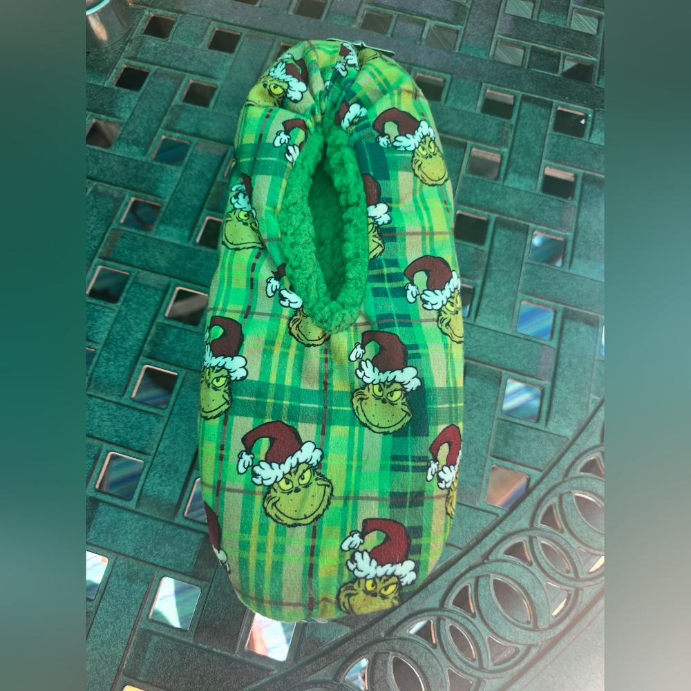 Green Grinch Slipper Socks L/XL